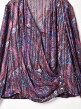 総柄 ラメ シアーブラウス