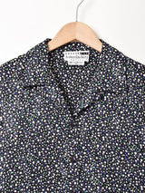 織り 総柄 長袖オープンカラーシャツ