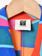 カナダ製 総柄 パフスリーブ 長袖ブラウス