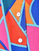 カナダ製 総柄 パフスリーブ 長袖ブラウス