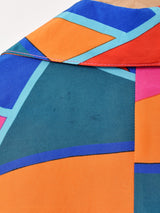 カナダ製 総柄 パフスリーブ 長袖ブラウス