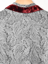 アメリカ製 ベロアカラー ペイズリー柄  長袖ワンピース