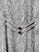 アメリカ製 ベロアカラー ペイズリー柄  長袖ワンピース