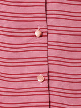 カナダ製 ストライプ パフスリーブ 長袖ブラウス