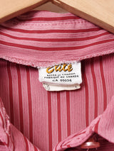 カナダ製 ストライプ パフスリーブ 長袖ブラウス