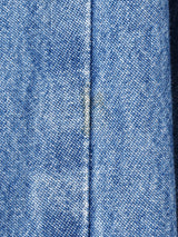 フラワーモチーフ デニム 長袖ワンピース