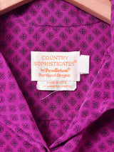 アメリカ製 小紋柄 スタンドカラー 長袖ブラウス