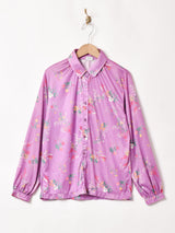 花柄 長袖ブラウス