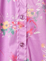 花柄 長袖ブラウス