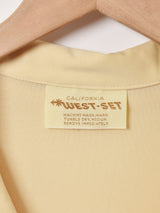 プリーツスリーブ オープンカラーブラウス