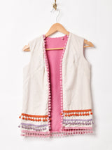 ポンポン リバーシブルベスト