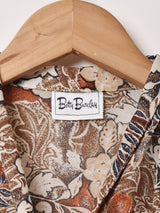 花柄 長袖 シアーブラウス