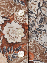 花柄 長袖 シアーブラウス