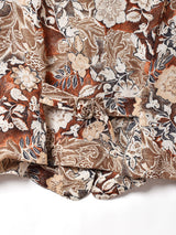 花柄 長袖 シアーブラウス