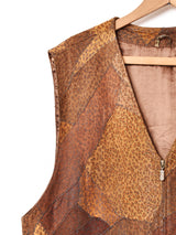 レオパード パッチワーク スエードベスト