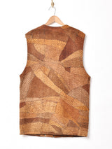 レオパード パッチワーク スエードベスト