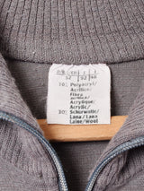 ニット切り替え ジップアップ カーディガン