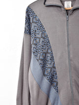 ニット切り替え ジップアップ カーディガン