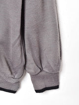 ニット切り替え ジップアップ カーディガン