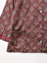 ペイズリー 七分袖 オープンカラーシャツ