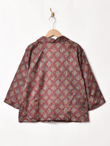 ペイズリー 七分袖 オープンカラーシャツ