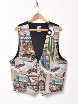 風景柄 タペストリーベスト