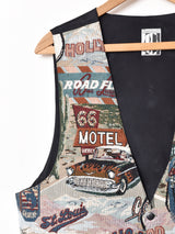 風景柄 タペストリーベスト