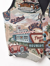 風景柄 タペストリーベスト