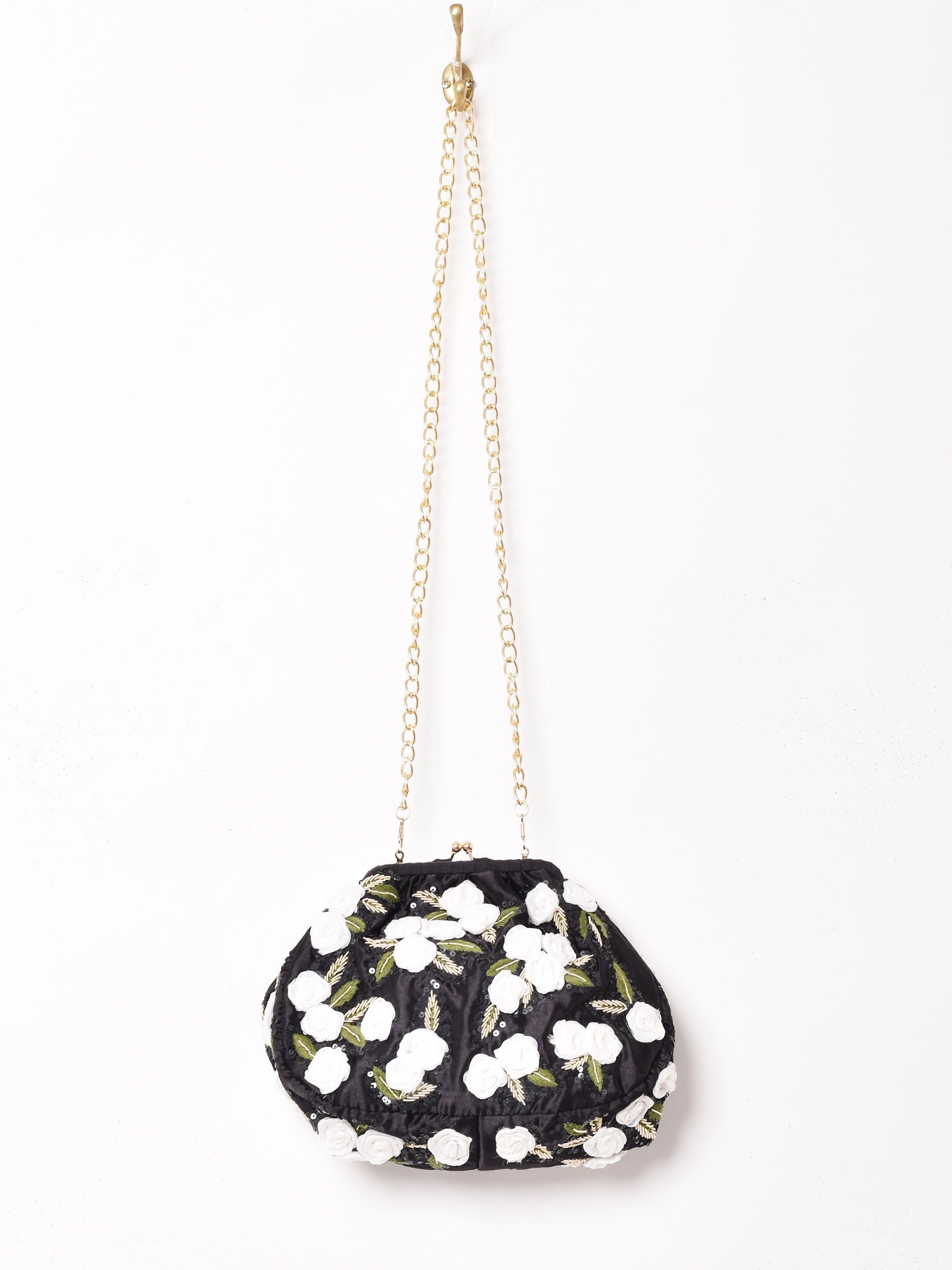 2色展開】フラワーモチーフ がま口 チェーンバッグ – 古着屋Top of the