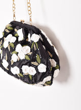 【2色展開】フラワーモチーフ がま口 チェーンバッグ