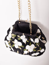 【2色展開】フラワーモチーフ がま口 チェーンバッグ