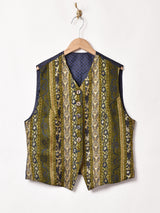 総柄 ジャガード織り ベスト