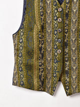 総柄 ジャガード織り ベスト