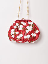 【2色展開】フラワーモチーフ がま口 チェーンバッグ