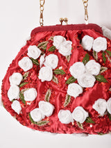 【2色展開】フラワーモチーフ がま口 チェーンバッグ