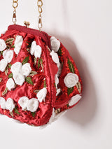 【2色展開】フラワーモチーフ がま口 チェーンバッグ