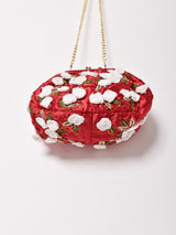 【2色展開】フラワーモチーフ がま口 チェーンバッグ