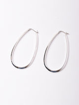 オーバルシルバーピアス