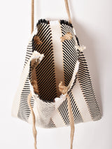 【2色展開】ストロー ストライプ トートバッグ