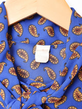 フランス製 ペイズリー柄 長袖 ボウタイブラウス