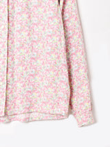 花柄 フリルカラー 長袖シャツ