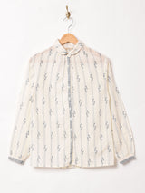 総柄 長袖ブラウス