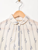 総柄 長袖ブラウス