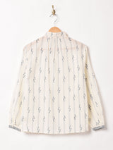 総柄 長袖ブラウス