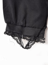 アメリカ製 レース スタンドカラー ラッフル長袖ブラウス