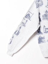 灯台 総柄 スウェットシャツ