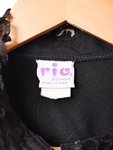 アメリカ製 レース スタンドカラー ラッフル長袖ブラウス