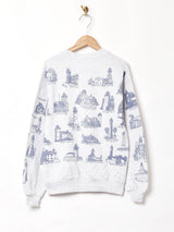 灯台 総柄 スウェットシャツ