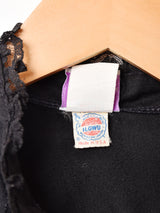 アメリカ製 レース スタンドカラー ラッフル長袖ブラウス