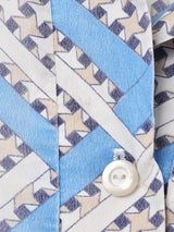 オープンカラー 総柄 長袖 ワンピース